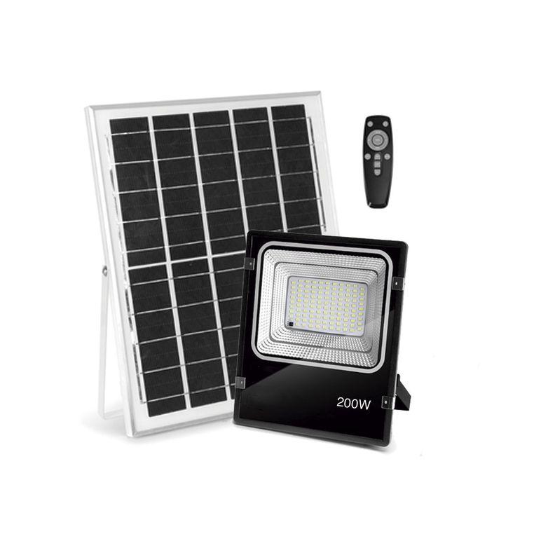 Foco Proyector LED Solar Con Sensor 200W Luz Fría-1