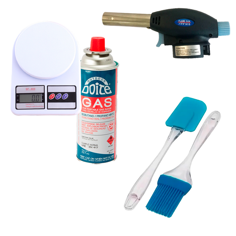 Set Brocha y Mezquino + Balanza + Soplete + Gas-0