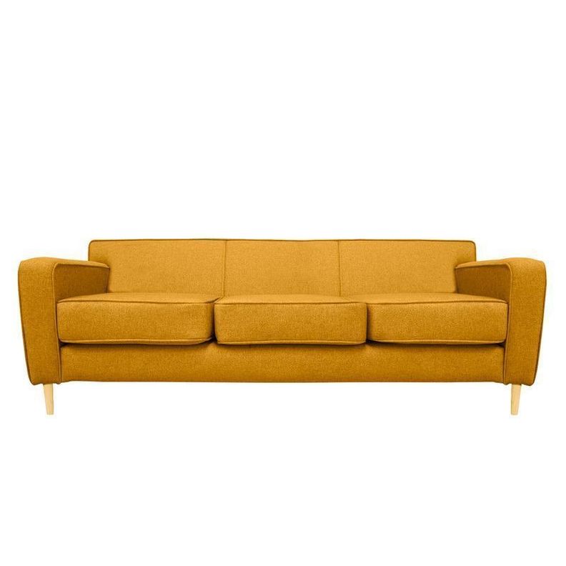 Sofa Lilen Felpa Ambarino 2 Cuerpos Amarillo