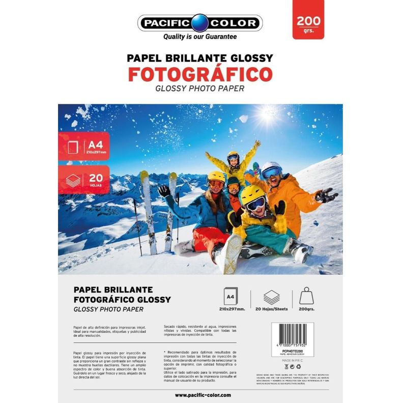 20 Hojas Papel Fotografico Glossy A4 200gr-0