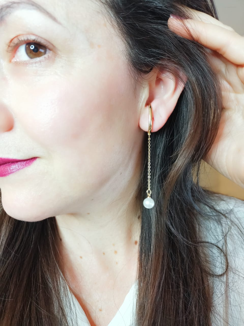 Aros pendientes perla sin hoyos sin perforaciones-1