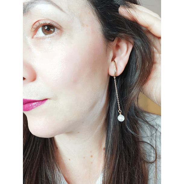 Aros pendientes perla sin hoyos sin perforaciones-5