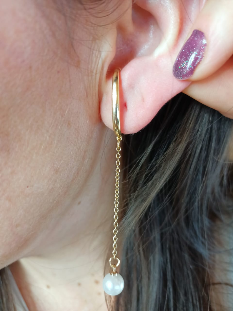 Aros pendientes perla sin hoyos sin perforaciones-4