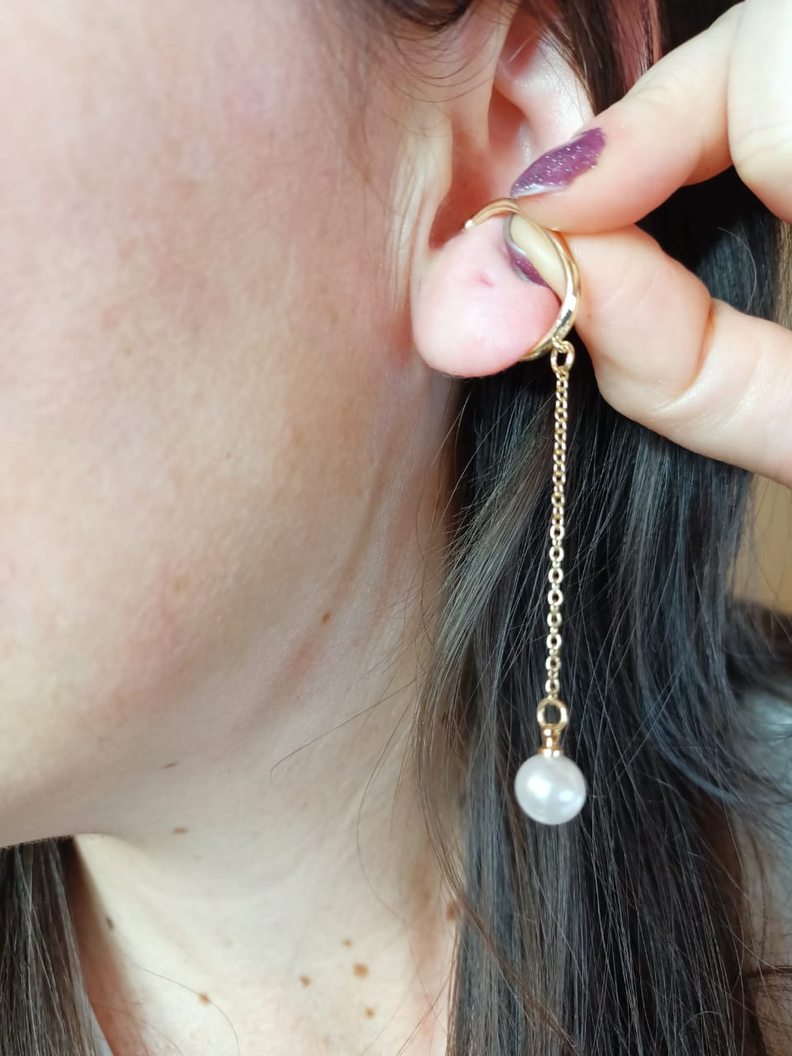 Aros pendientes perla sin hoyos sin perforaciones-3