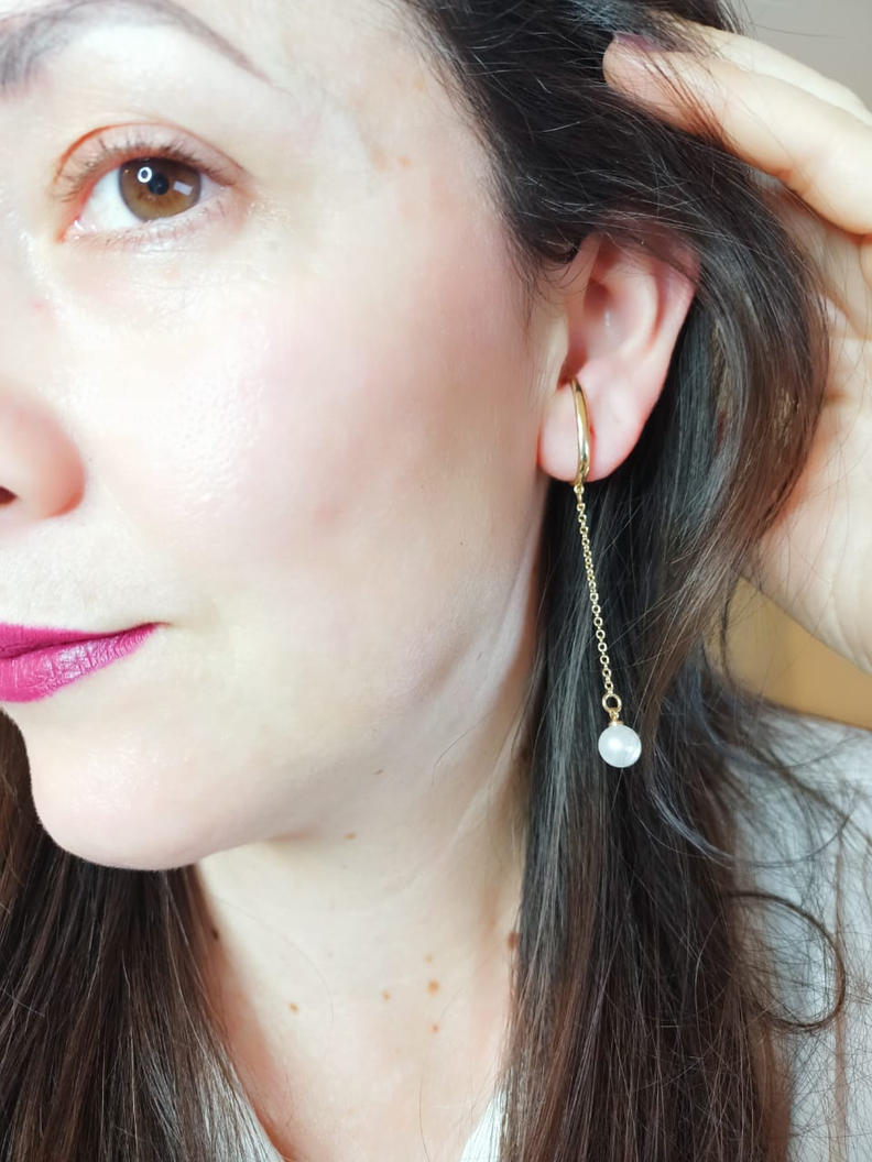 Aros pendientes perla sin hoyos sin perforaciones-6