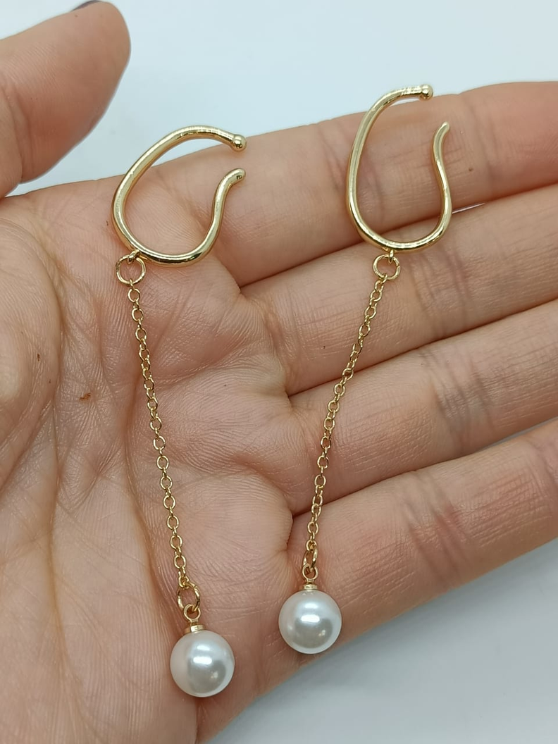 Aros pendientes perla sin hoyos sin perforaciones-2