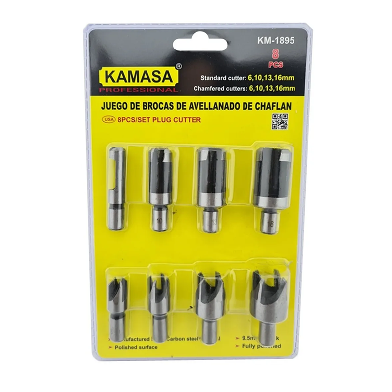 Brocas Avellanado Carpinteria Chaflan 8 Pcs Km1895-1
