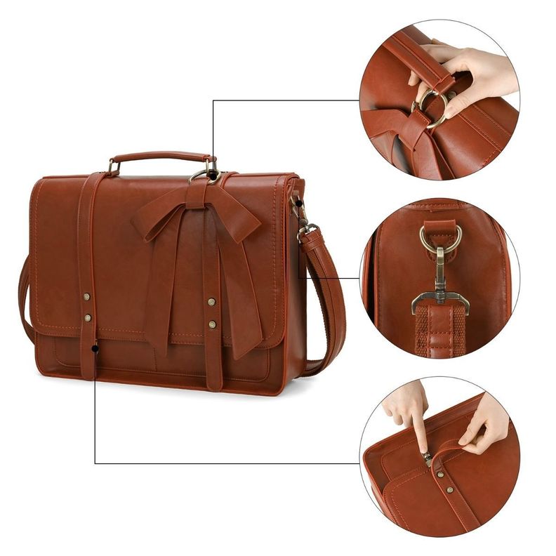 Ecosusi Maletín BOW removible para laptop 15.6"- Camel-7