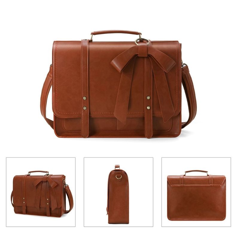 Ecosusi Maletín BOW removible para laptop 15.6"- Camel-6