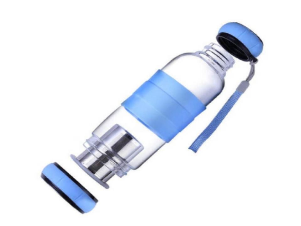 Botella c/ Infusor 420ml azul-0