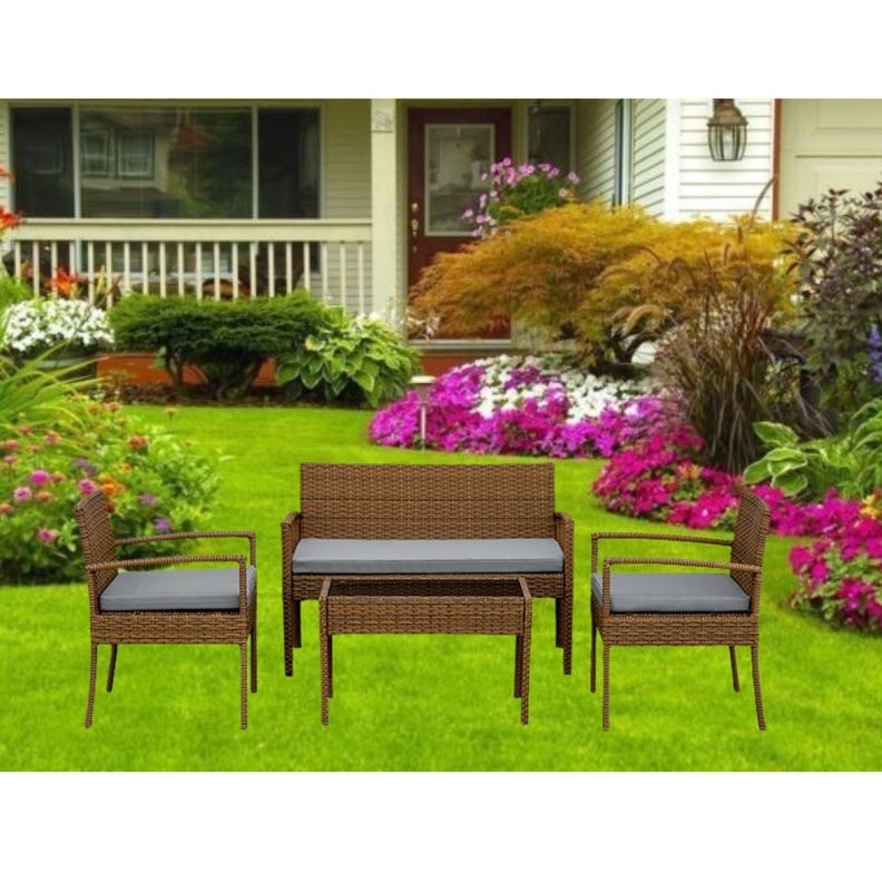 Juego de living Terraza  Doral Gris 4 Personas -3