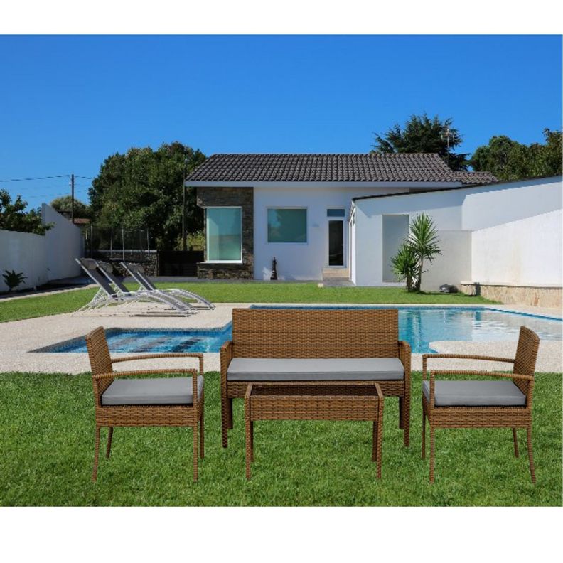Juego de living Terraza  Doral Gris 4 Personas -1