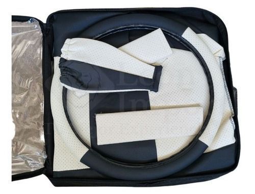 Fundas Universales Para Asiento De Autos De Eco Cuero 13pcs Blanco Y Negro-1