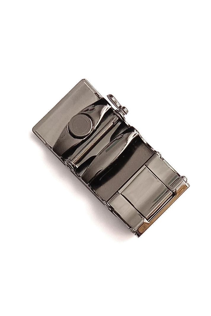 Cinturon ejecutivo automatico cuero negro hombre. Etrusco Plated-2