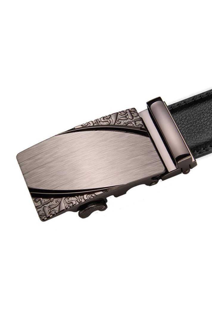 Cinturon ejecutivo automatico cuero negro hombre. Etrusco Plated-1