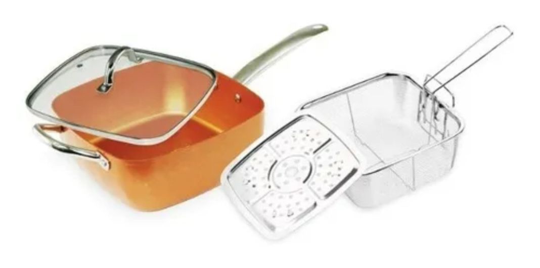 Set Olla De Acero Inoxidable Cacerola Cobre Antiadherente-1