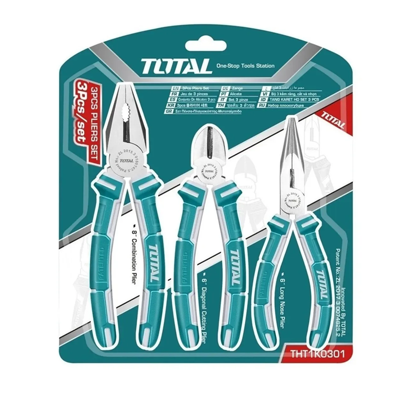 Set De Alicates Universal Combinados 3 Pieza Total-1