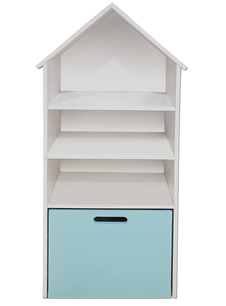 Juguetero Repisa Casa Infantil Blanco Gris Montessori-0