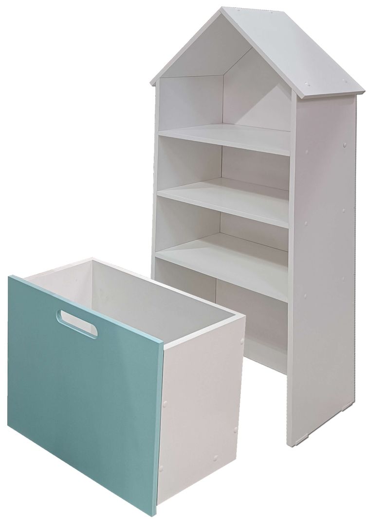 Juguetero Repisa Casa Infantil Blanco Gris Montessori-3