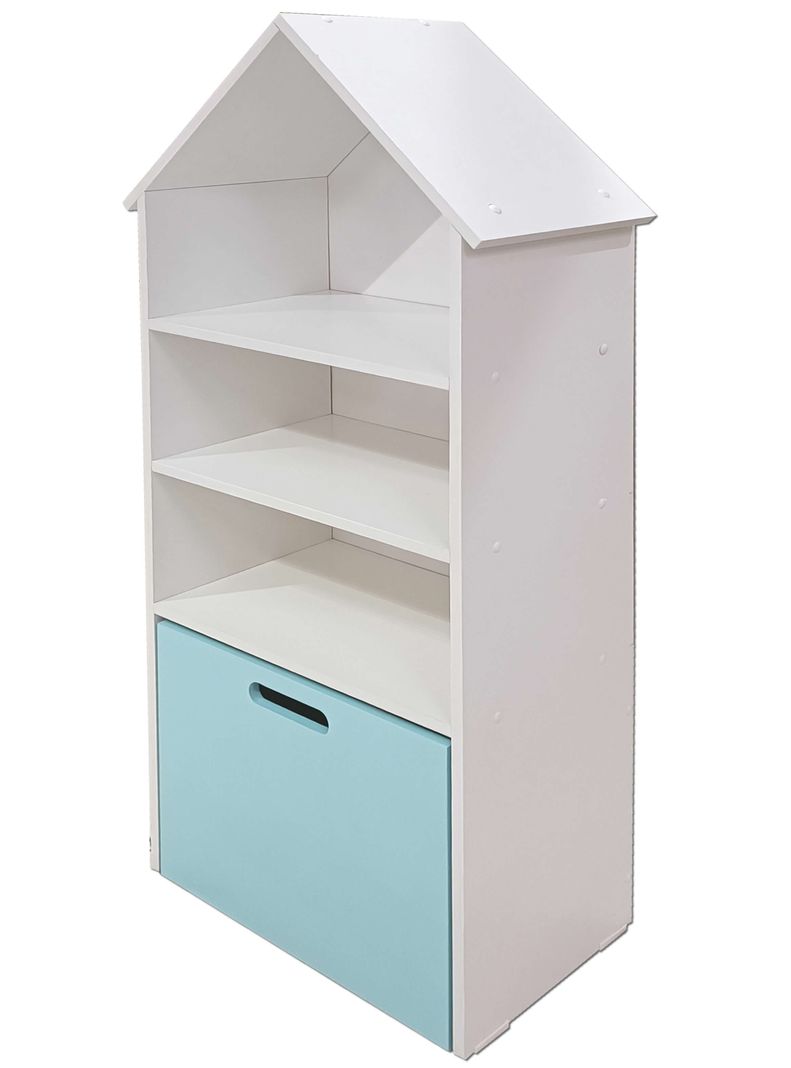 Juguetero Repisa Casa Infantil Blanco Gris Montessori-1