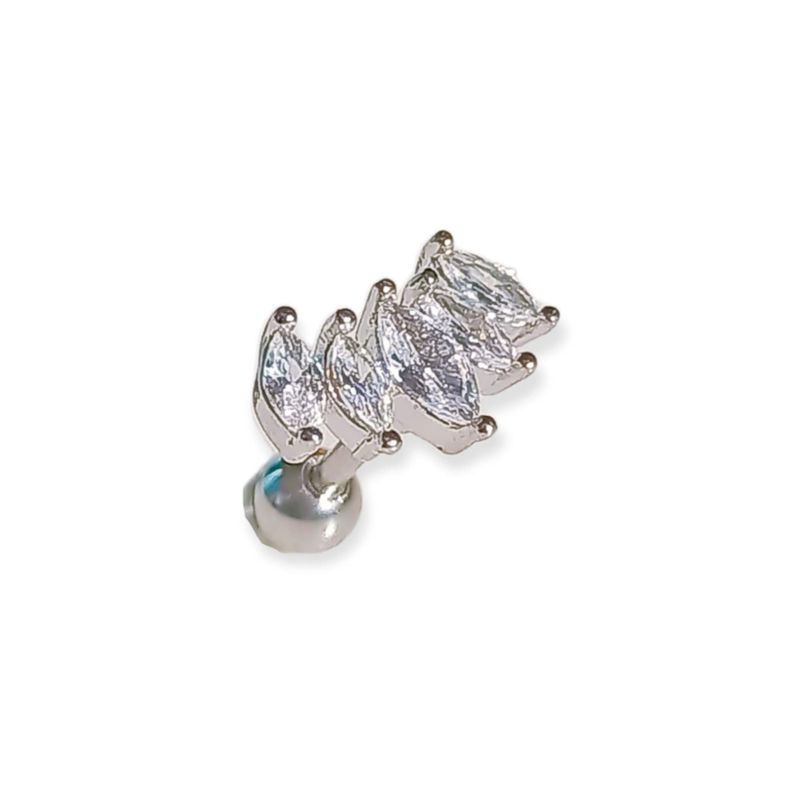 Aros Piercing Punto De Luz Helix Flat Zirconia Hipoalergenico-0