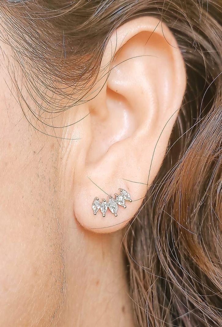 Aros Piercing Punto De Luz Helix Flat Zirconia Hipoalergenico-7