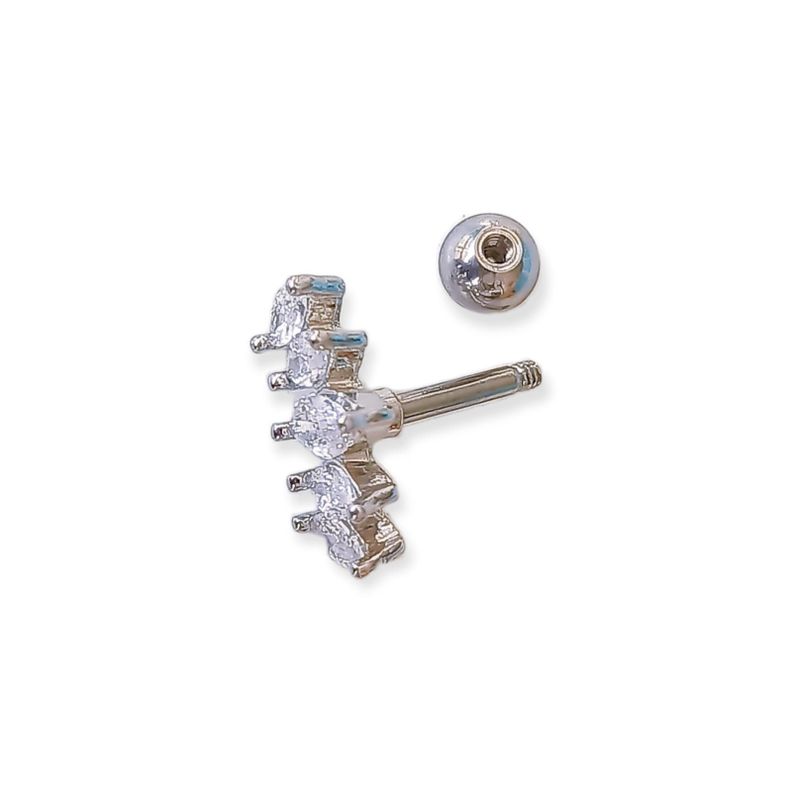 Aros Piercing Punto De Luz Helix Flat Zirconia Hipoalergenico-4