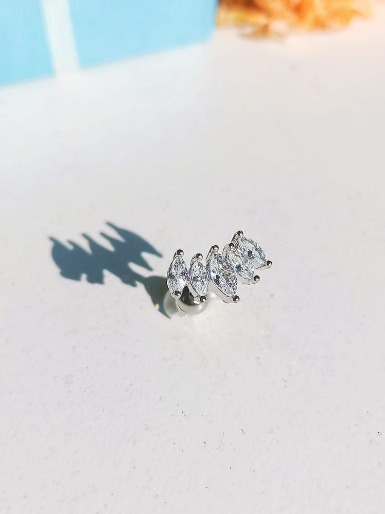 Aros Piercing Punto De Luz Helix Flat Zirconia Hipoalergenico-5
