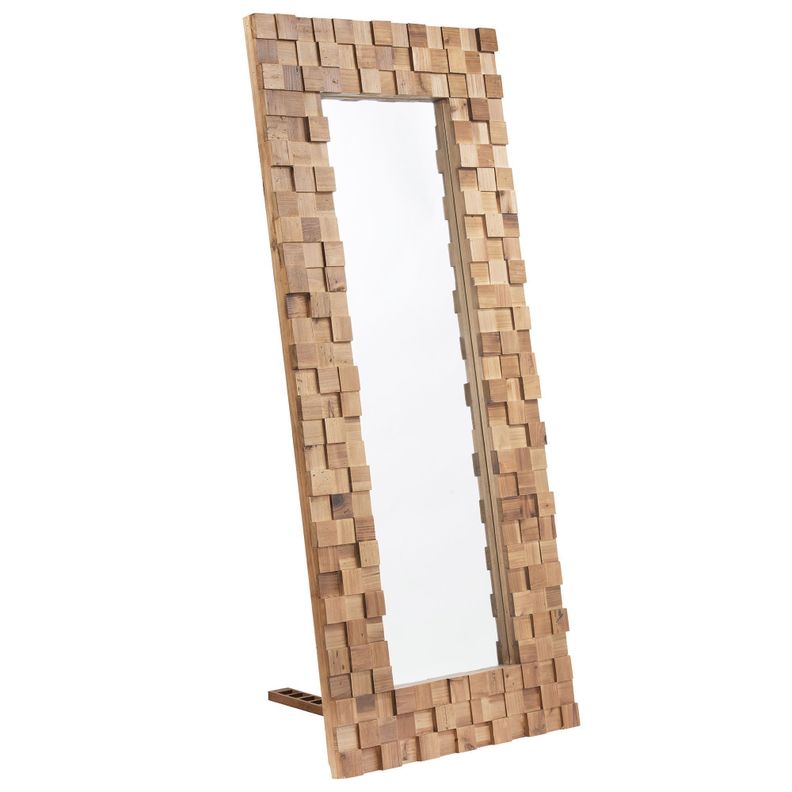 Espejo Longan de pie de madera de abeto -2