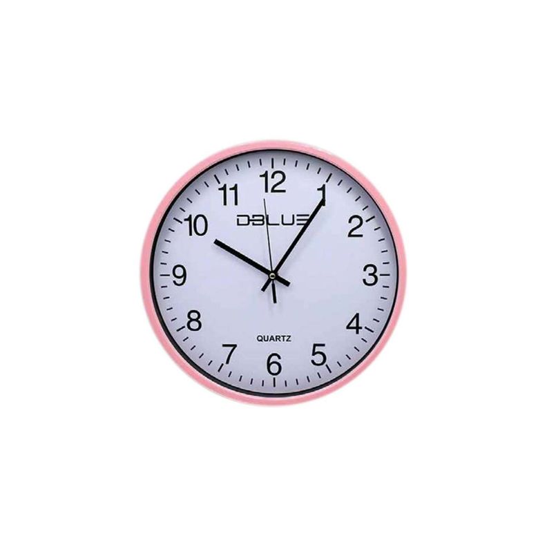 Reloj Para Pared De 15.7 Pulgadas Color Rosado - PuntoStore-0