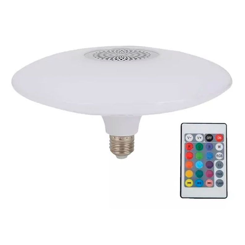 Ampolleta Ufo Rbg E27 Bluetooth Control Remoto Parlante-0