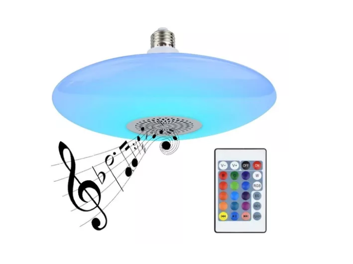 Ampolleta Ufo Rbg E27 Bluetooth Control Remoto Parlante-1