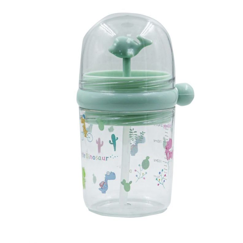 Vaso Antiderrame Infantil Vasos Para Bebe Con Bombilla Diseño de Ballena Lanza Agua Verde PQNP-1-0