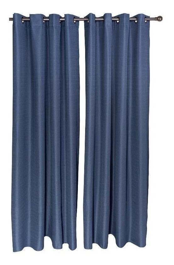 Set Cortina Blackout Térmico 140x220 Cm - Azul-0