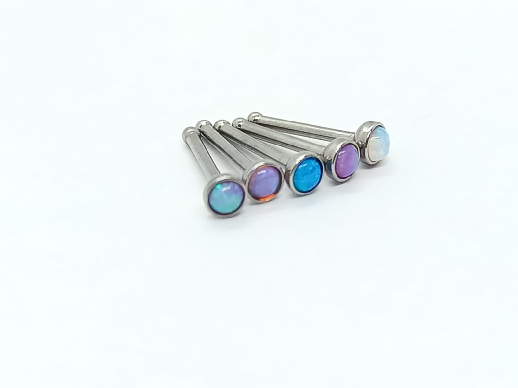 Set Piercing Nostril Opalo Colores Nariz Boca Pack Acero punk-3