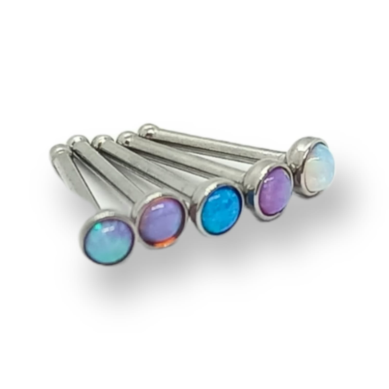 Set Piercing Nostril Opalo Colores Nariz Boca Pack Acero punk-0
