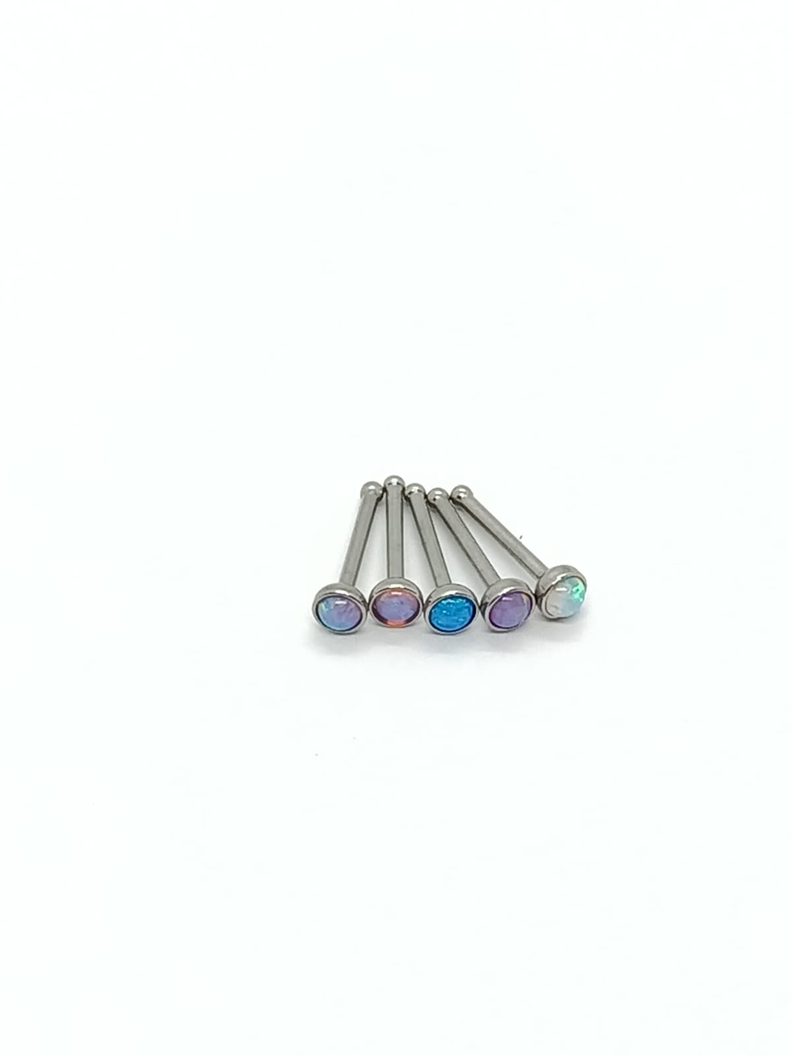 Set Piercing Nostril Opalo Colores Nariz Boca Pack Acero punk-6