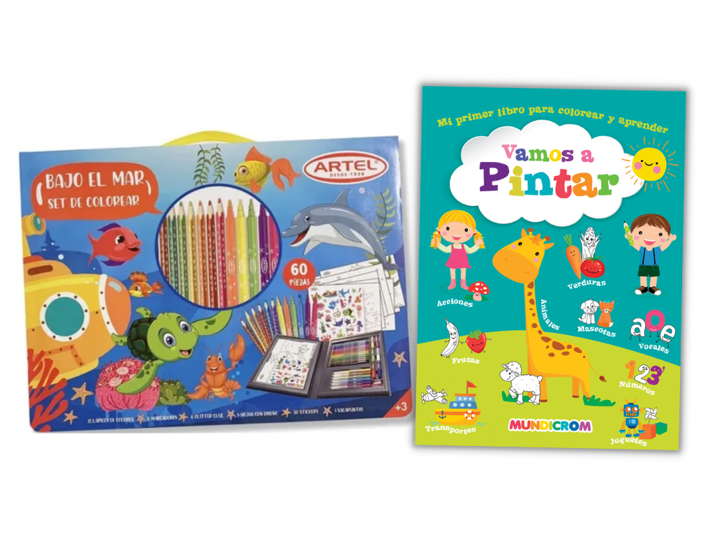 Pack Maleta Artel Bajo el mar  + Libro Vamos a Pintar-0