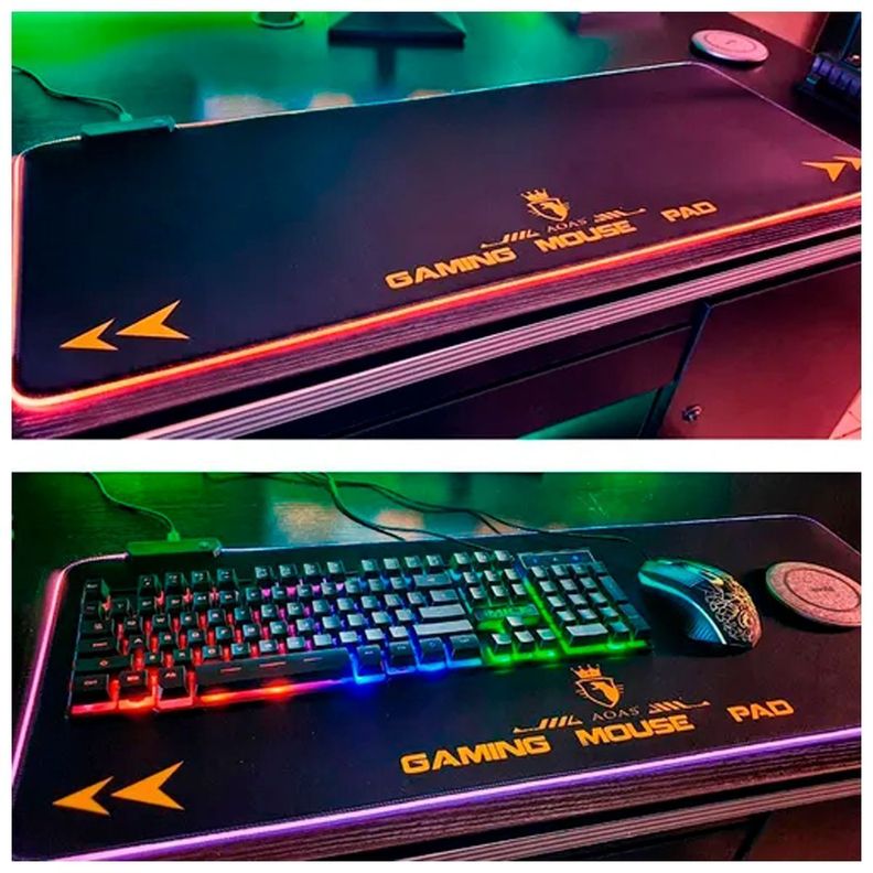 Mouse Pad Gamer Rgb Xl Aoas S4000 Waterproof 80x30cm 4mm Usb-1