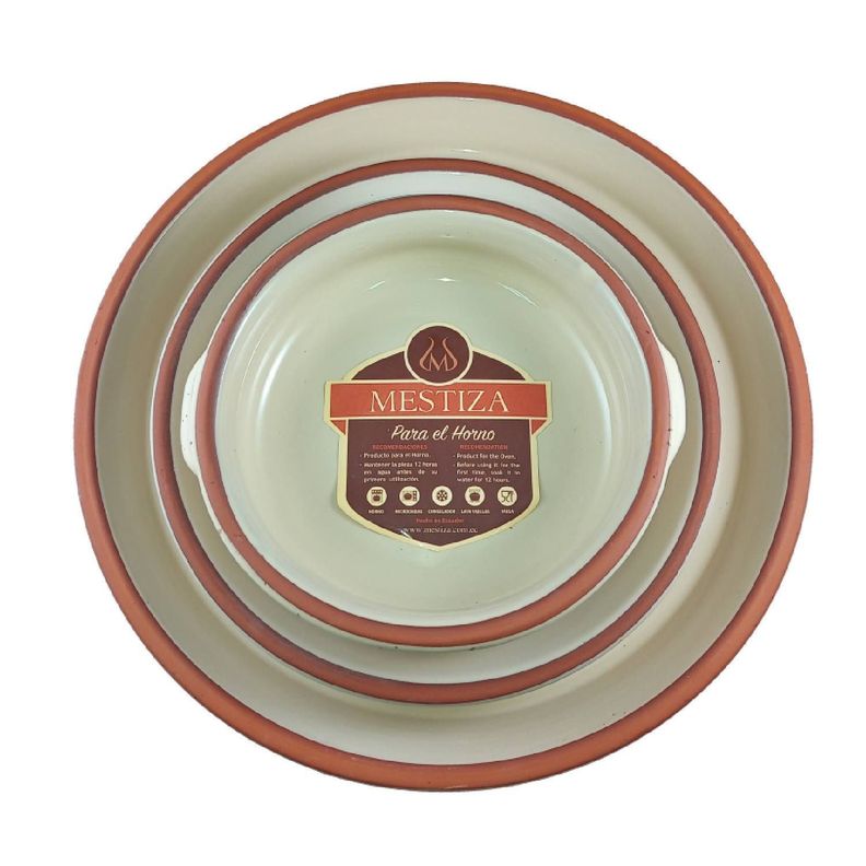 Set de Platos y Cazuelas Mestiza Crema Miel-1