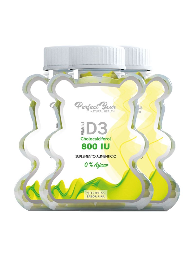 Vitamina D 800 IU, (60 Gomitas) Perfect Bear - 3 MESES-0