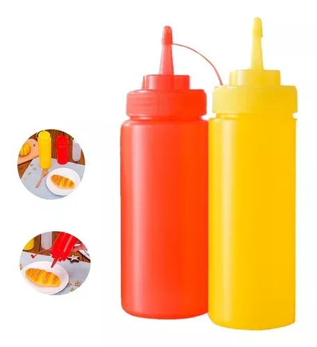 Set De 2 Pote De Salsas Dispensador Dispensadores Para Salsa-1