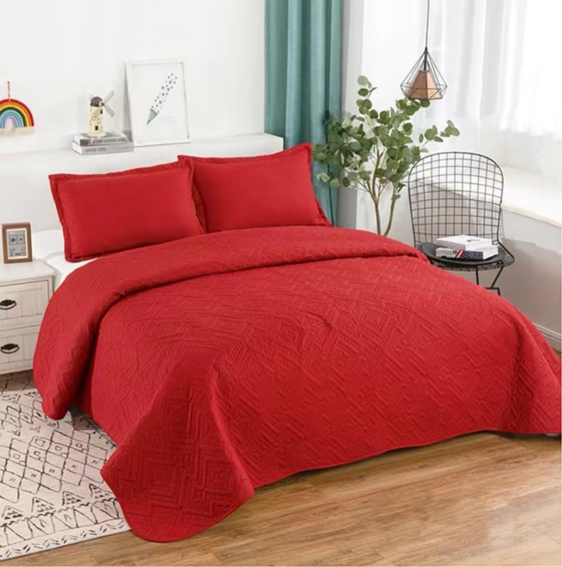 Cubrecama Quilt Verano 1,5 Plazas Rojo-0