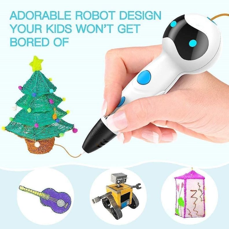 Lápiz de impresión 3D Robot SM-04 con 54 mts de Filamentos - blanco-7