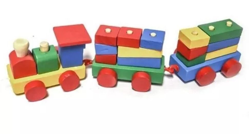 Tren Encaje De Madera Didáctico Para Niños-0