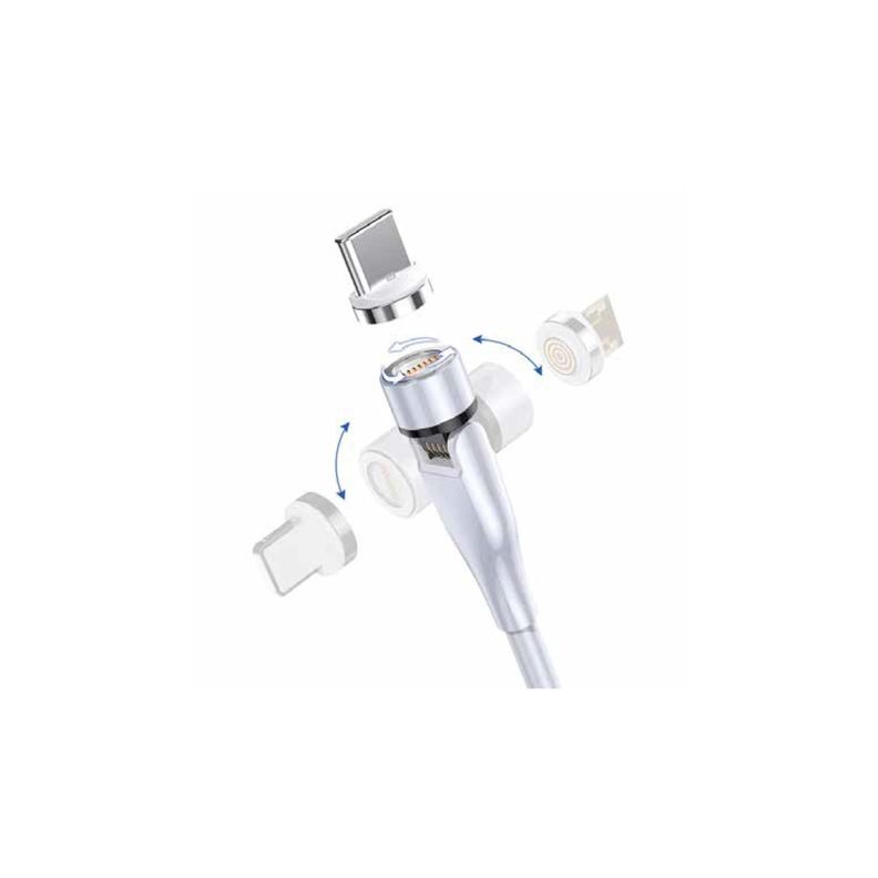 Cable USB Magnetico 3 Puntas Micro USB Lightning Tipo C Tecnolab-1