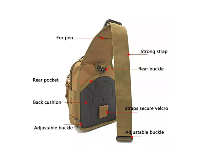 Bolso Táctico De Hombro Cruzado Impermeable Multiu-3