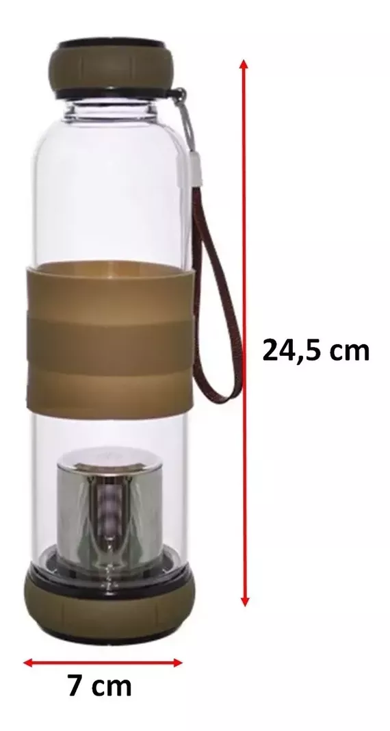 Infusor De Te Botella Vidrio 500 Ml Amarillo-1