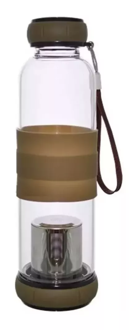 Infusor De Te Botella Vidrio 500 Ml Amarillo-0