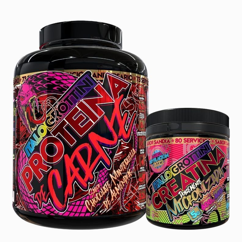 Pack Proteina de Carne 5.2Lb y Creatina 80Serv. ITALO GROTTINI Diseno 1